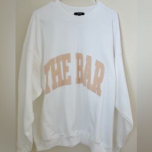 The Bar White Sweatshirt with Black Tag